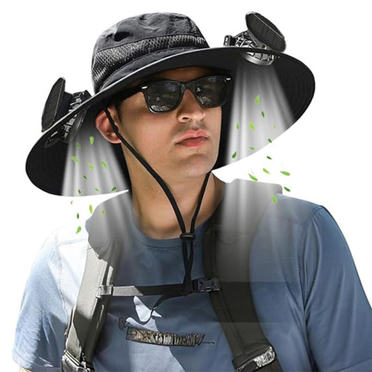 SOMBRERO CON VENTILADOR Y PANEL SOLAR AU-BH-MZ166