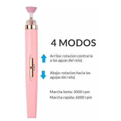Kit Pulidor De Uñas Recargable Tipo Lapiz + 5 Limas Manicure